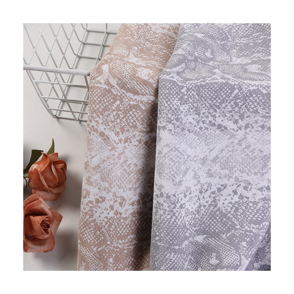 High-quality Dress Suspender Printed fabric 120g Rayon Viscose Interwoven Rich Crepe Active Printed Wrinkle fabric