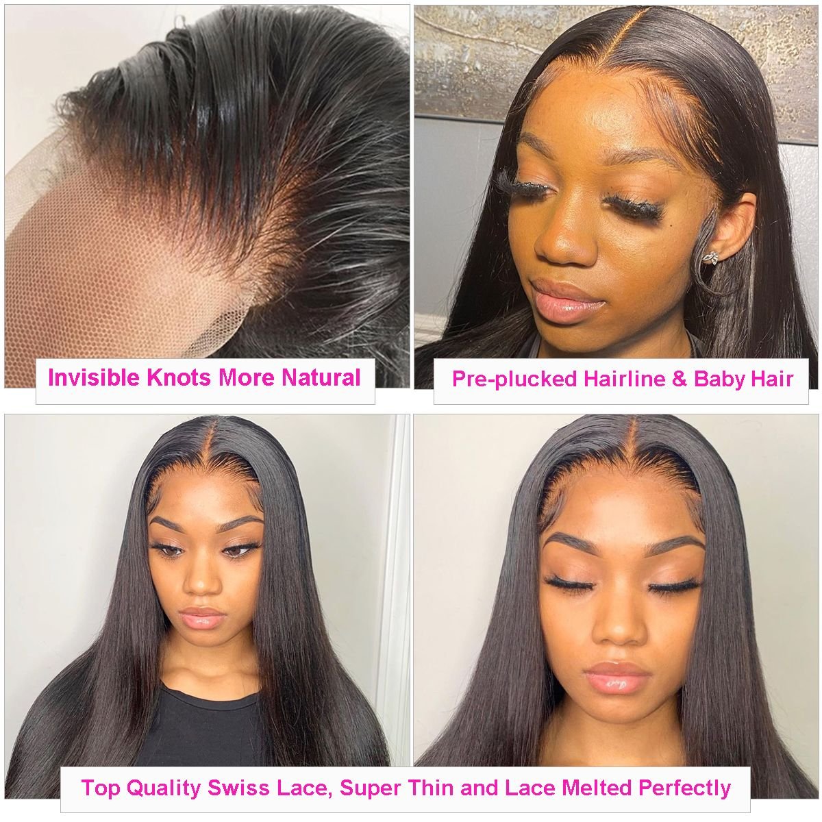 Top Quality 4x4 HD Lace Frontal ,10 inches HD Swiss Lace Frontal Supplier,613 Straight Wave Virgin Hair Frontal for black women