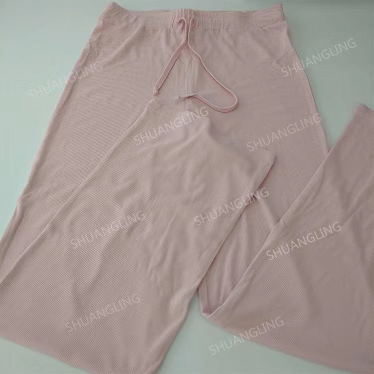 Custom Logo Women Sleepwear Cotton Modal Bamboo Pyjamas Womens Two Pieces Soft Sleep Loungewear Women ribbed pajamas