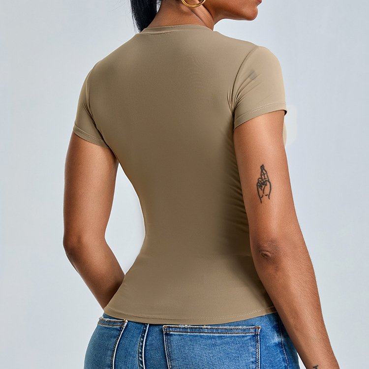 Women's Workout Shirts Athletic Compression Tee Dry Fit Yoga Gym Basic Tops Short Sleeve Fitted Basic Tight Tees Stretchy Tops