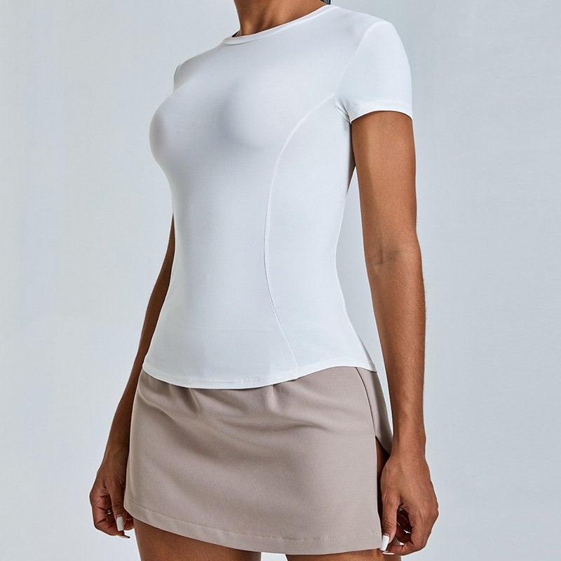 Women's Workout Shirts Athletic Compression Tee Dry Fit Yoga Gym Basic Tops Short Sleeve Fitted Basic Tight Tees Stretchy Tops
