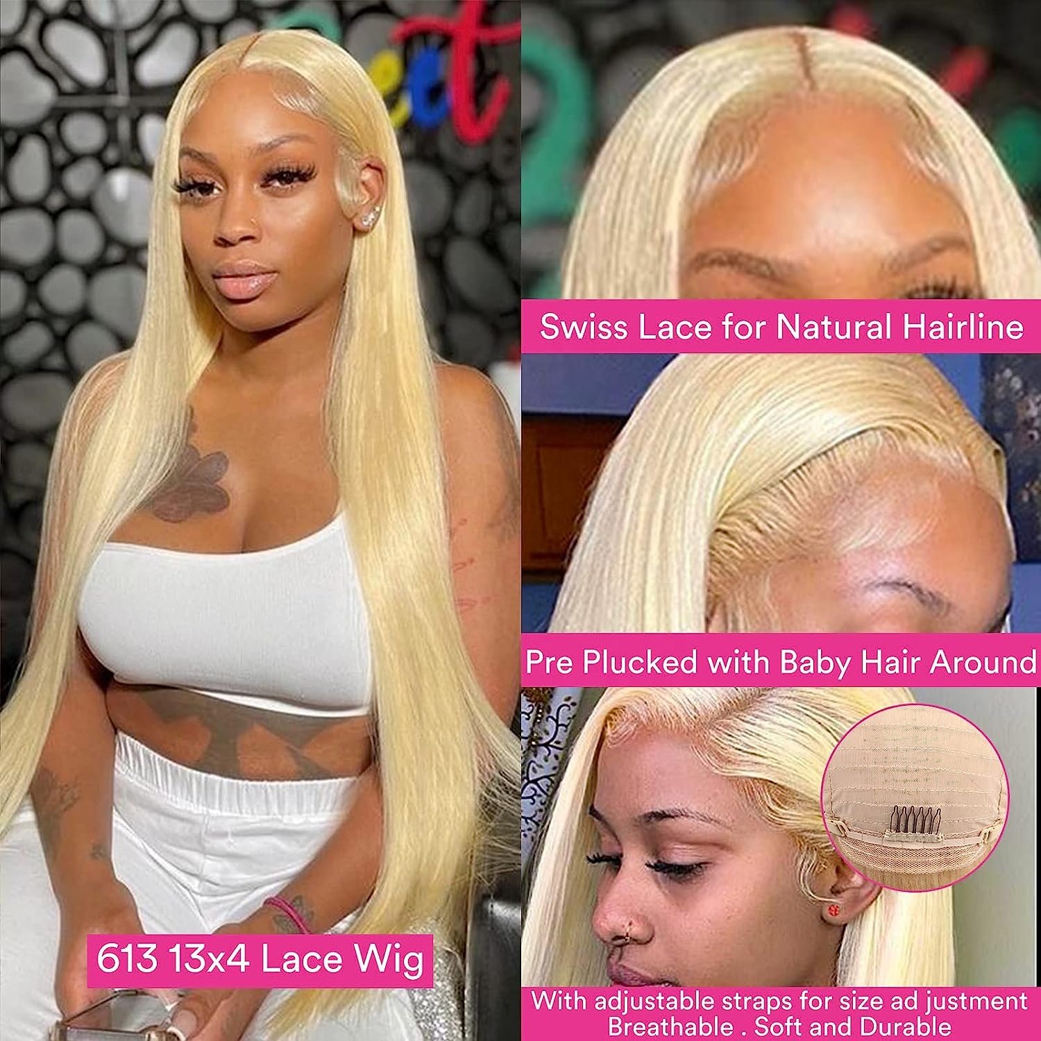 Remy Hair Transparent Swiss Lace Front Wigs Brazilian Human Hair Wigs 360 Full Lace Blonde 32 Inch Bone Straight Wig