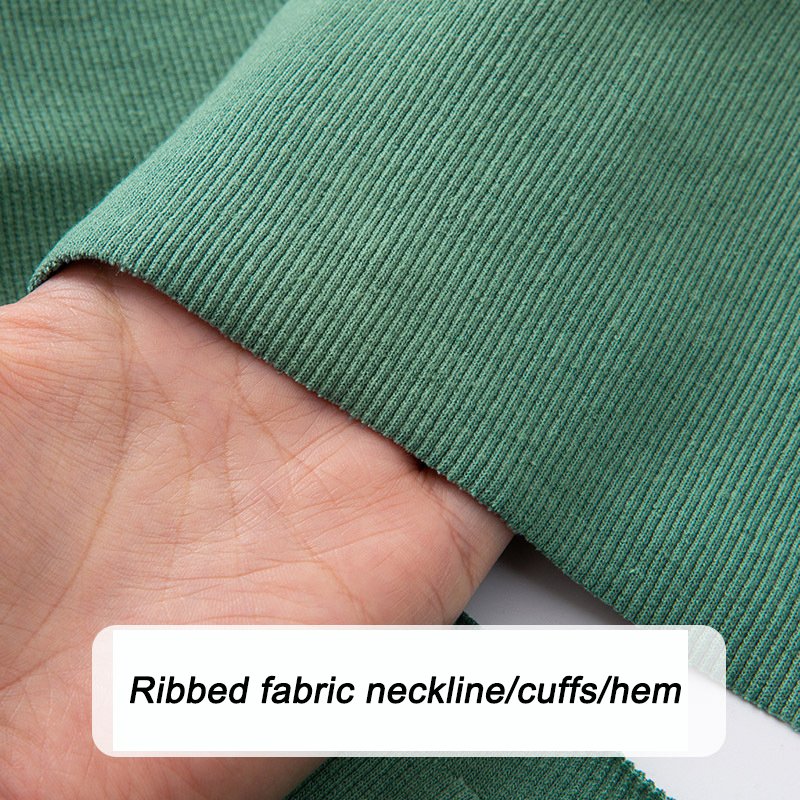 Polyester Rib Knit Fabric 95% Polyester 5% Spandex Plain Rib Collar Ribbed Fabric For Seamless Cuff Hem