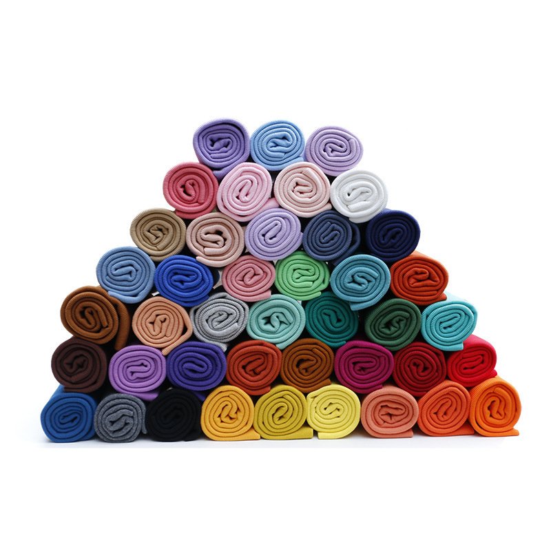 Polyester Rib Knit Fabric 95% Polyester 5% Spandex Plain Rib Collar Ribbed Fabric For Seamless Cuff Hem