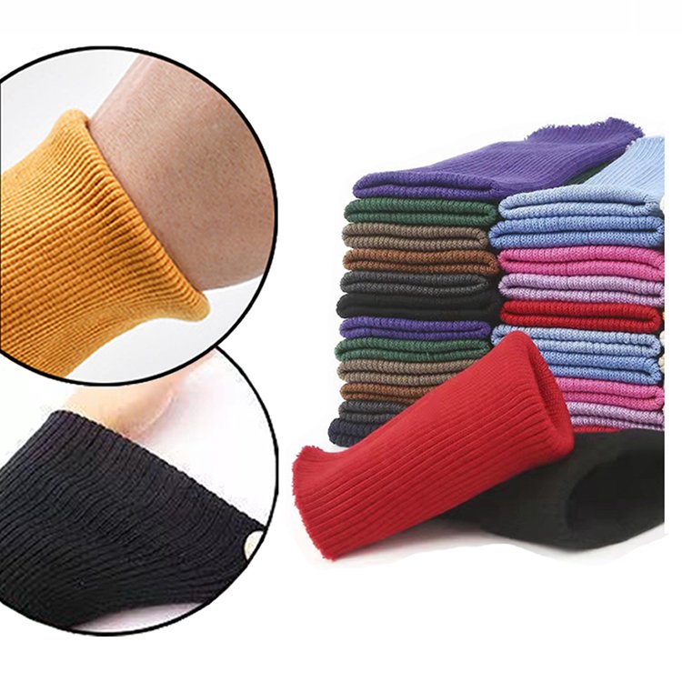 Polyester Rib Knit Fabric 95% Polyester 5% Spandex Plain Rib Collar Ribbed Fabric For Seamless Cuff Hem