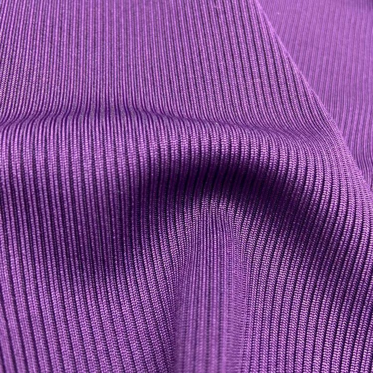 Wholesale custom solid color ribbed 95% polyester 5% spandex 310gsm knitted 2*2 rib fabric for sweater