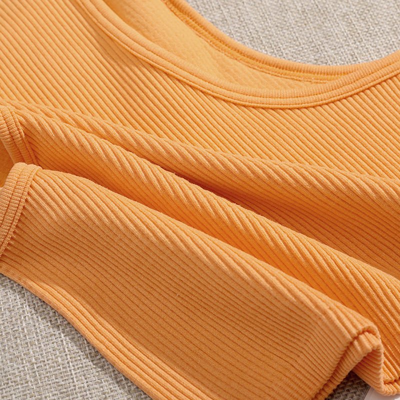 Crop Top Women Solid Basic T-shirts Vest Seamless Streetwear Elastic Rib-knit Sleeveless Casual Tank Tops 2pcs Full Shorts Print