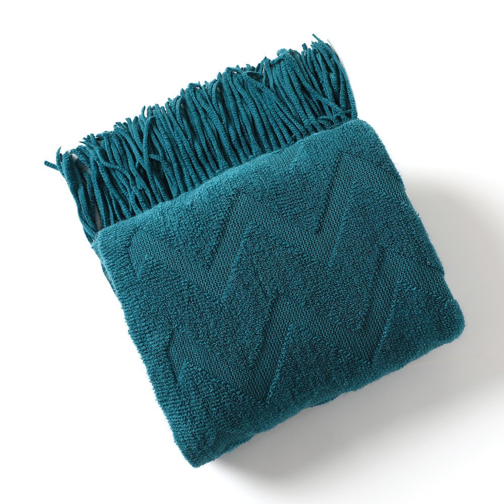 Textile City Geometric Jacquard Blanket Herringbone Knitting Throw Office Air Conditioner Nap Blanket Pashmina Shawl Home Deco