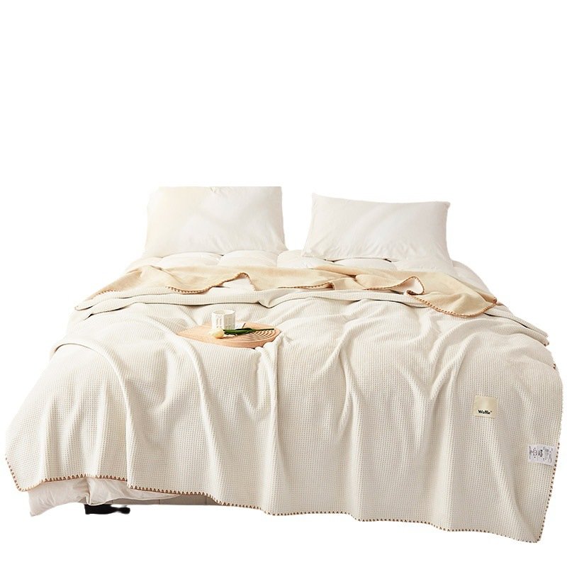 2023 New Waffle Plaid Plush Blanket Pure Plain Light Luxury Milk Plush Office Nap Casual Cover Blanket