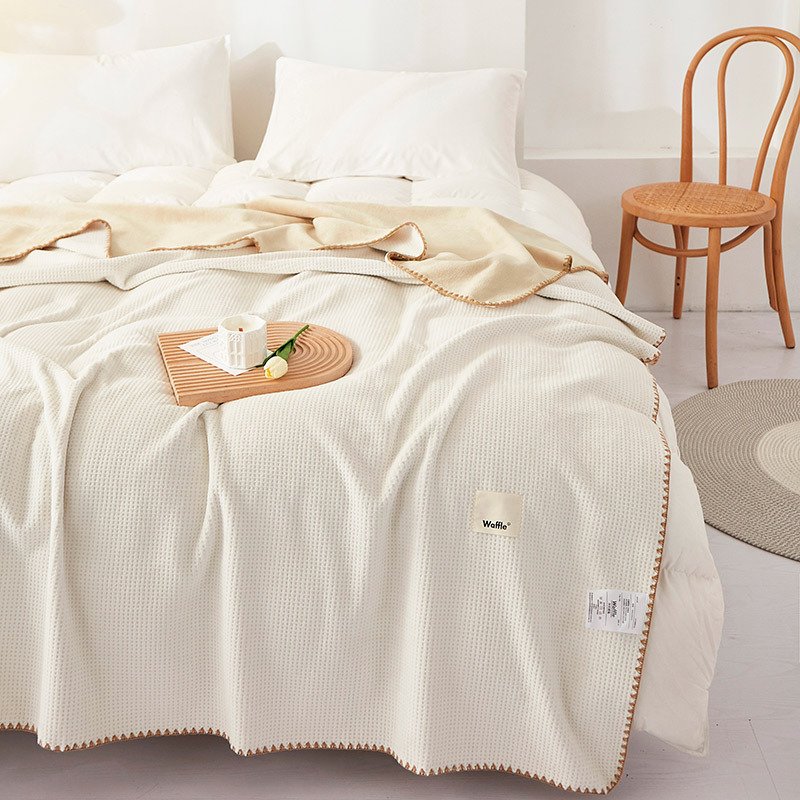2023 New Waffle Plaid Plush Blanket Pure Plain Light Luxury Milk Plush Office Nap Casual Cover Blanket