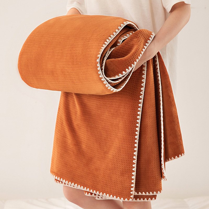2023 New Waffle Plaid Plush Blanket Pure Plain Light Luxury Milk Plush Office Nap Casual Cover Blanket