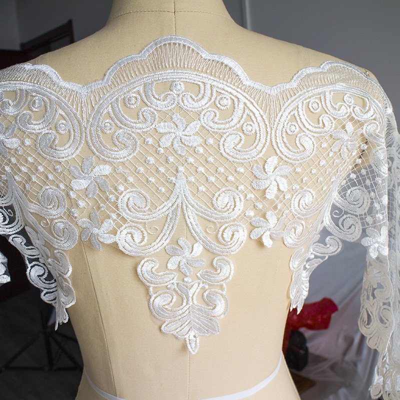 New Trending Wedding Embroidery Lace Trims Handmade DIY Stage Decoration Lace Trimming for Wedding Dress