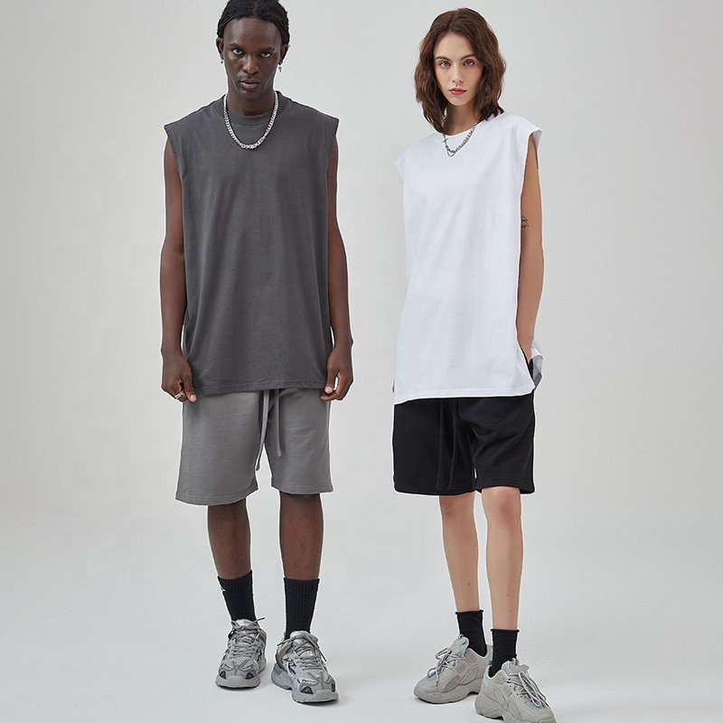 Wholesale Unisex Rib Knit Crewneck 100% Cotton Tank Top Men's Sleeveless Lightweight Cotton Jersey Tank Top