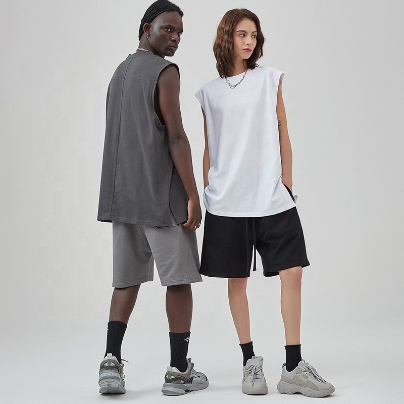 Wholesale Unisex Rib Knit Crewneck 100% Cotton Tank Top Men's Sleeveless Lightweight Cotton Jersey Tank Top