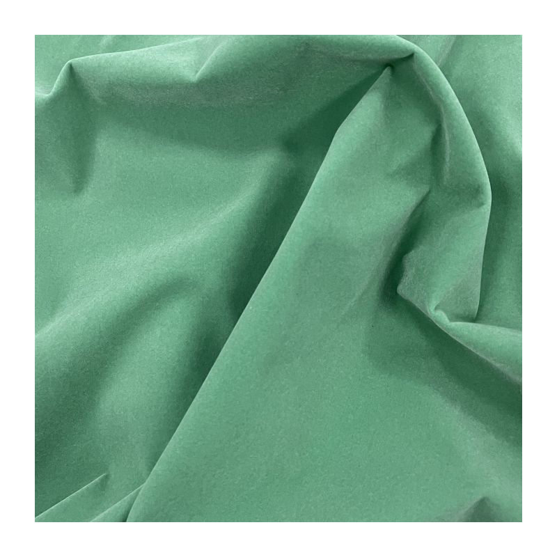 Soft comfortable flock fabric double sides plain dyed brushed stretch velvet flocking fabric blue color
