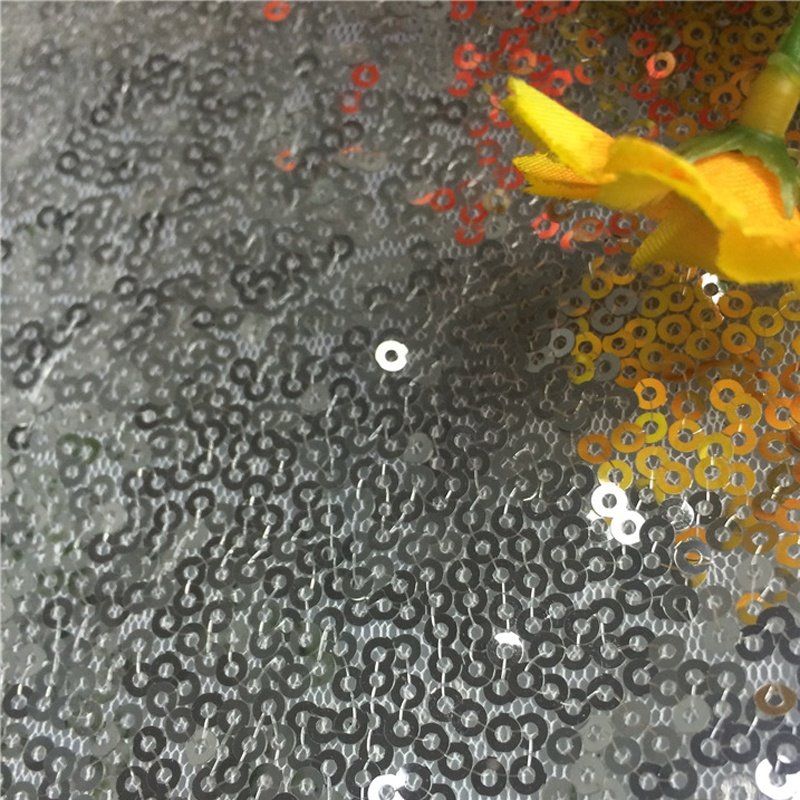RTS Bridal Embroidery 3mm Sequins Luxury White Sequin Fabric For Dress/Background