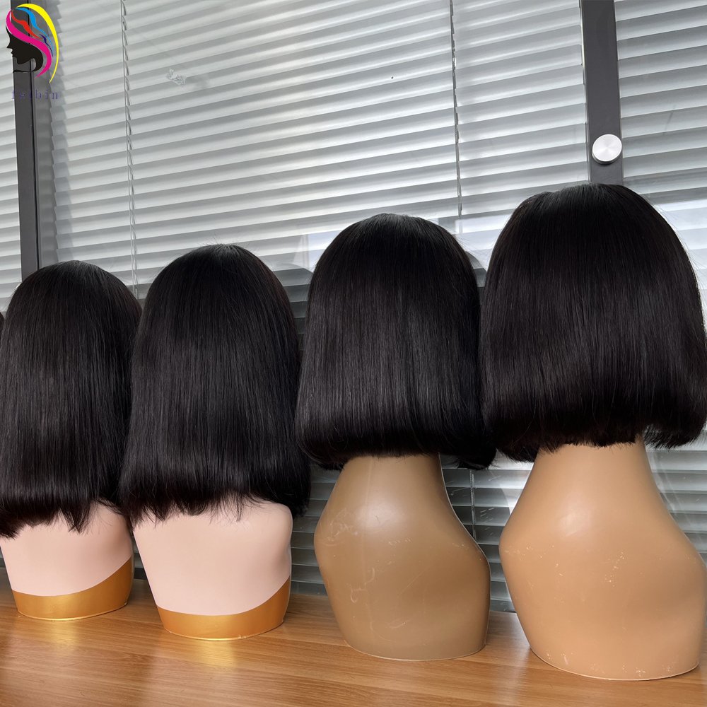 13X4 4x4 short bob lace frontal wig wholesale cheap price brazilian peruvian raw Indian human hair wig for black women