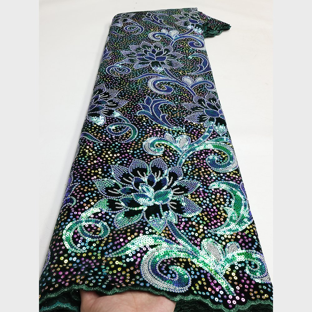 NI.AI African Velvet Lace For Dress Royal Velvet Fabric Good Quality Velvet Net Lace