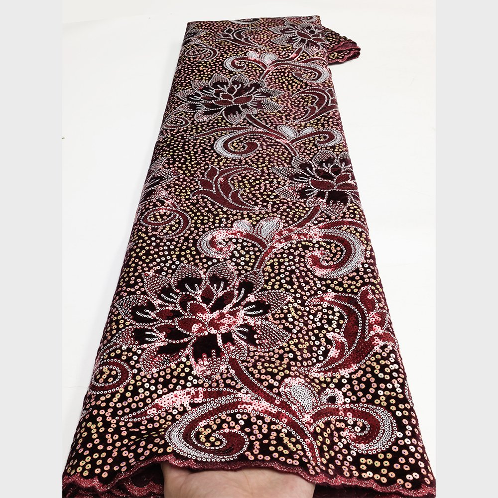 NI.AI African Velvet Lace For Dress Royal Velvet Fabric Good Quality Velvet Net Lace