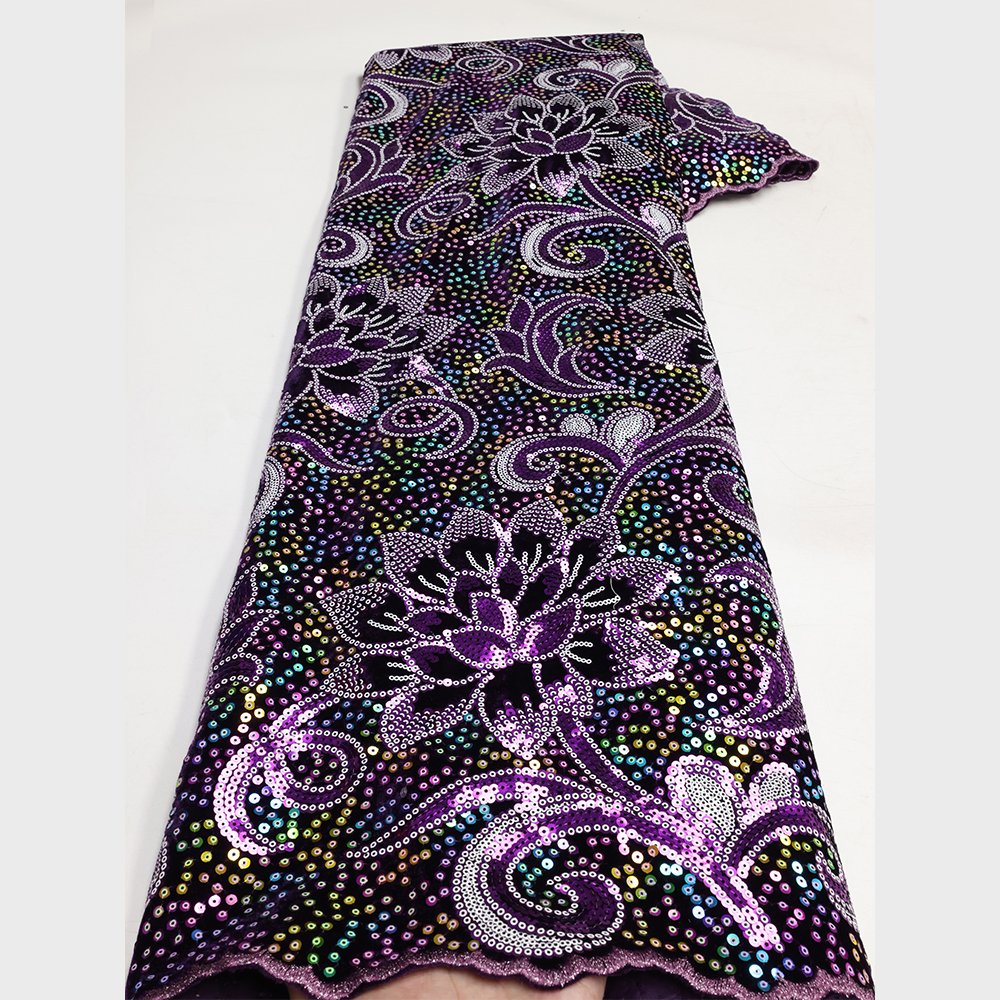NI.AI African Velvet Lace For Dress Royal Velvet Fabric Good Quality Velvet Net Lace