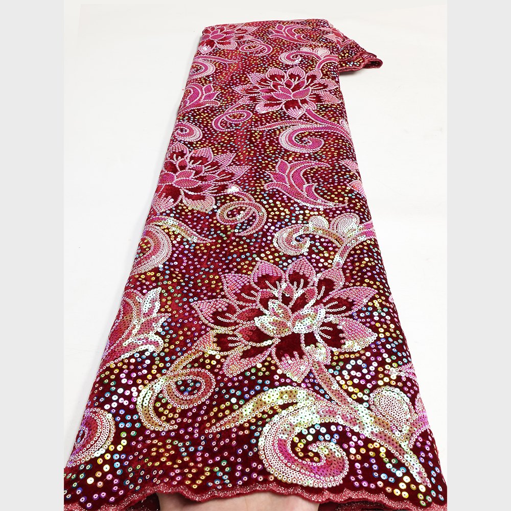 NI.AI African Velvet Lace For Dress Royal Velvet Fabric Good Quality Velvet Net Lace