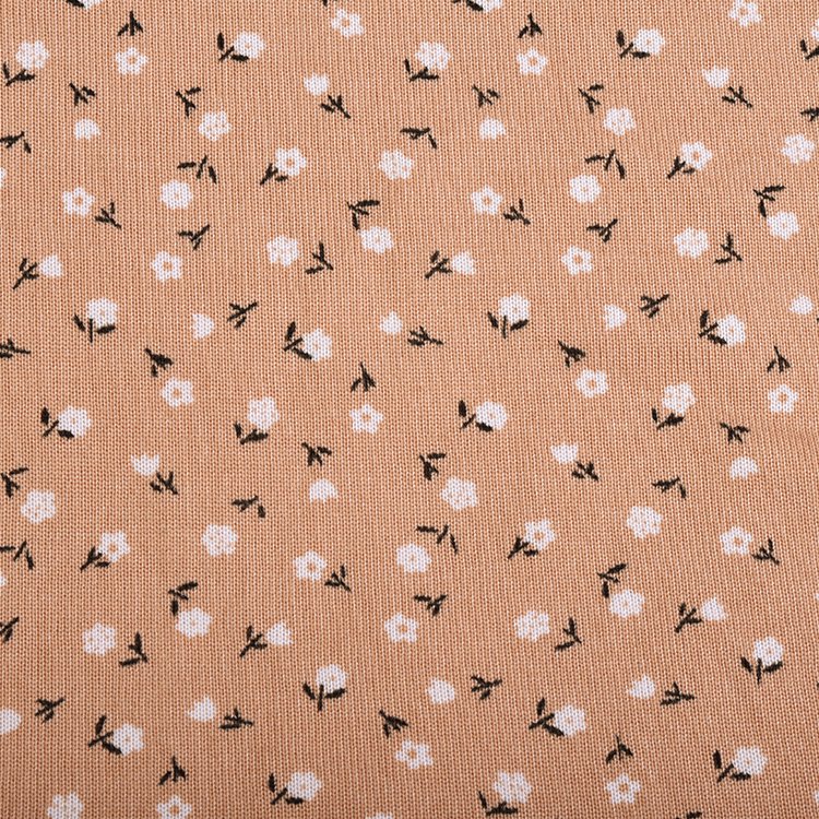 Customized floral printed polyester spandex brush thick ribbed fabric for causal wear