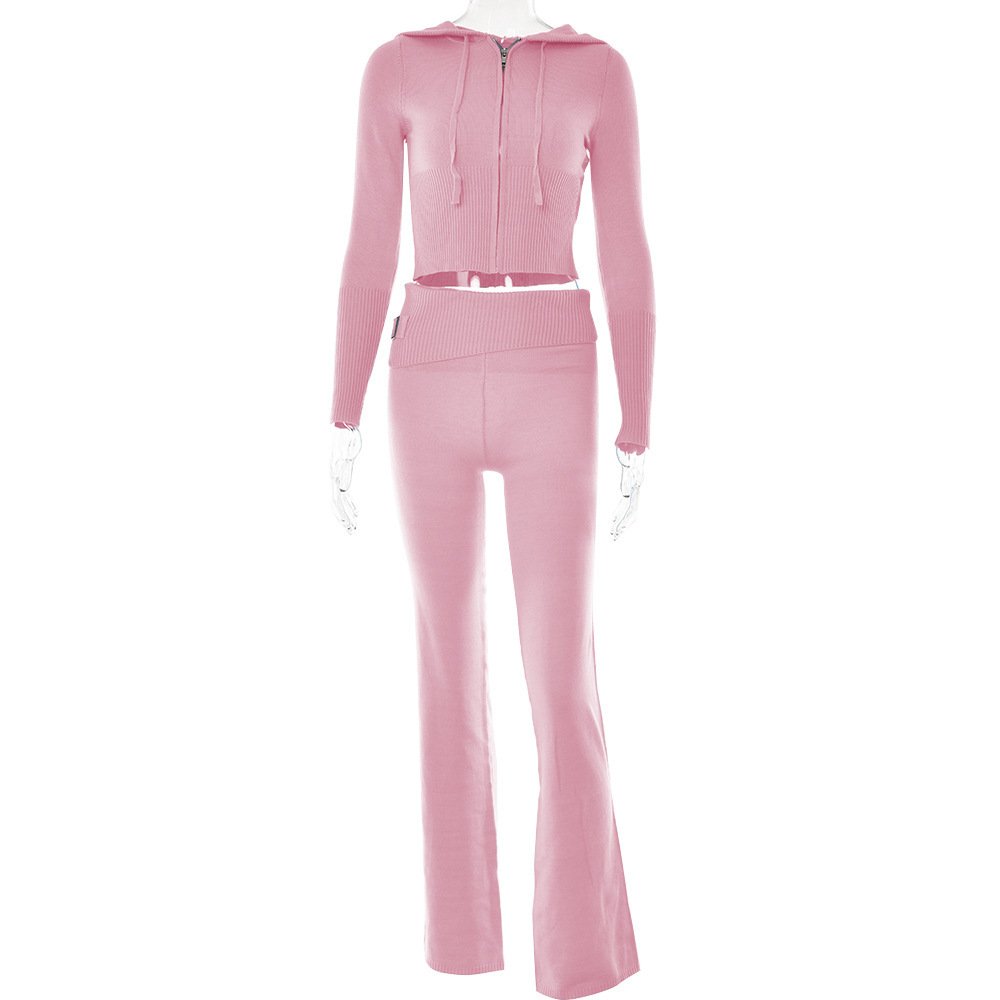 Foruixi S24-88 women clothing winter 2024 soft knit set winter knitted lounge wear custom two piece set