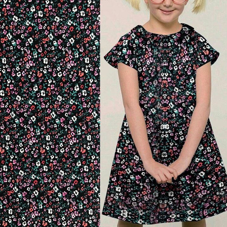 cheap 2-side brushed customized rib floral printed knitted telas fabric for garment