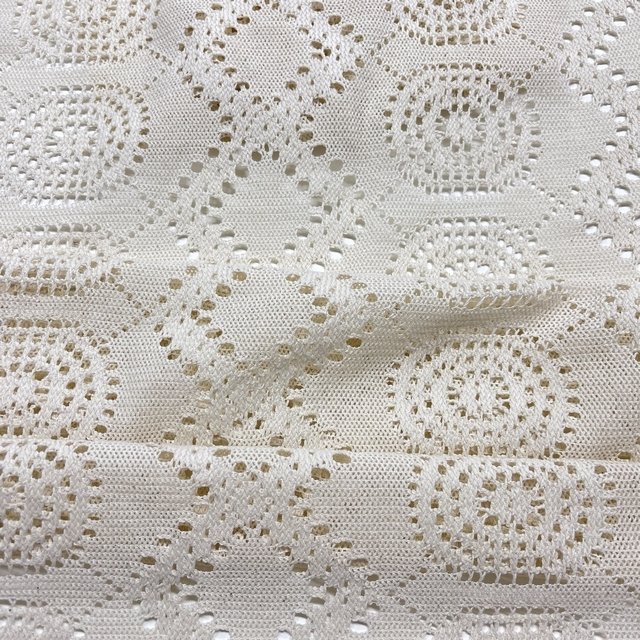 New Design Soft Hand Feel 85%Cotton Lace yarn dyed tricot knitted crocheted fabric for vacation wearing