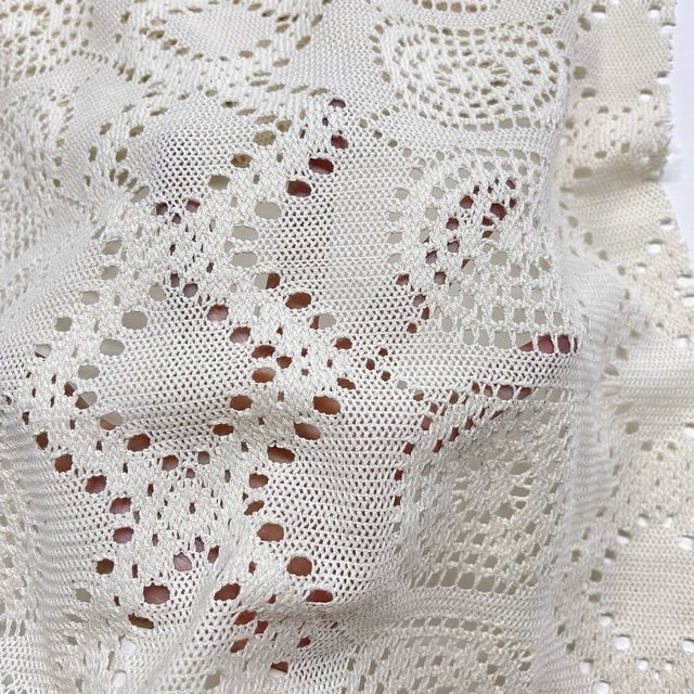 New Design Soft Hand Feel 85%Cotton Lace yarn dyed tricot knitted crocheted fabric for vacation wearing