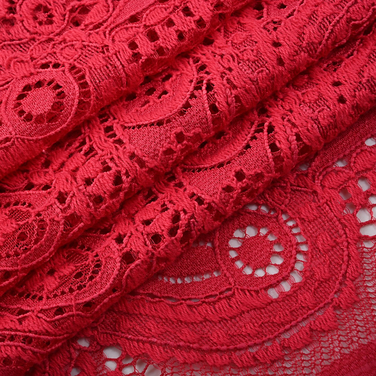New Style Lower Price Red Nylon Cotton Paisley Pattern Lace Fabric For Dress