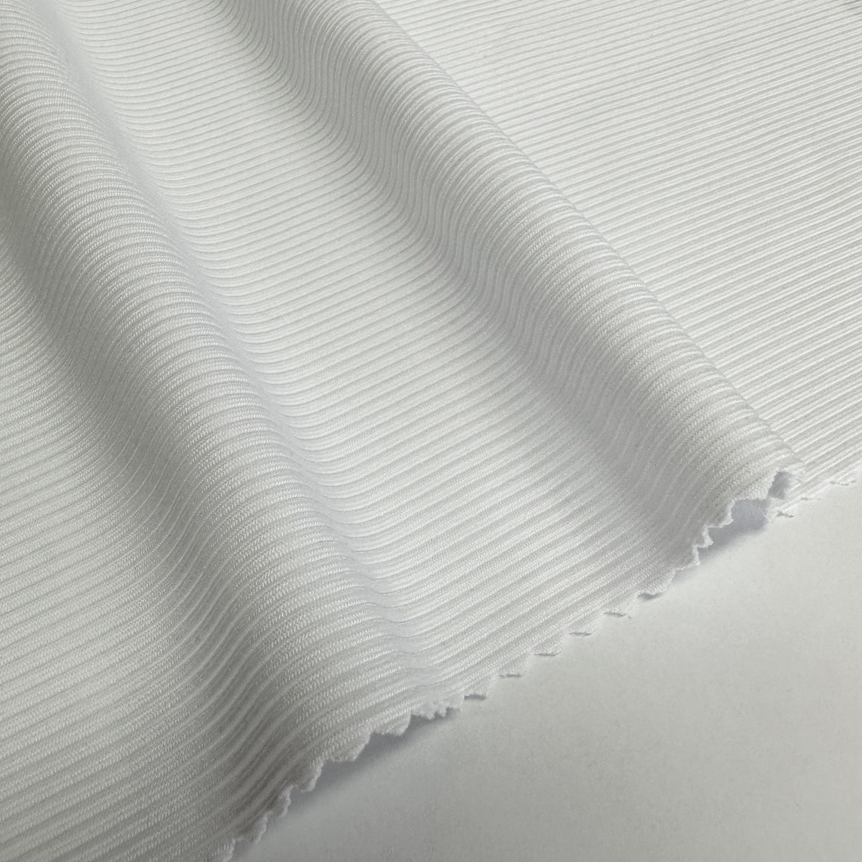 Wholesale 92% Nylon 8% Spandex Striped Knitted vest ribbed fabric 2*2 Rib Fabric For Sportswear and yoga leggings