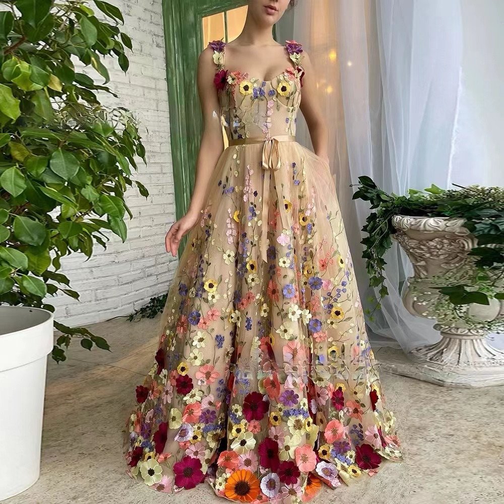 Hot Sale Custom 125CM Wide3D Flower French tulle Lace Applique African Embroidery bridal Fabric For Wedding Dress