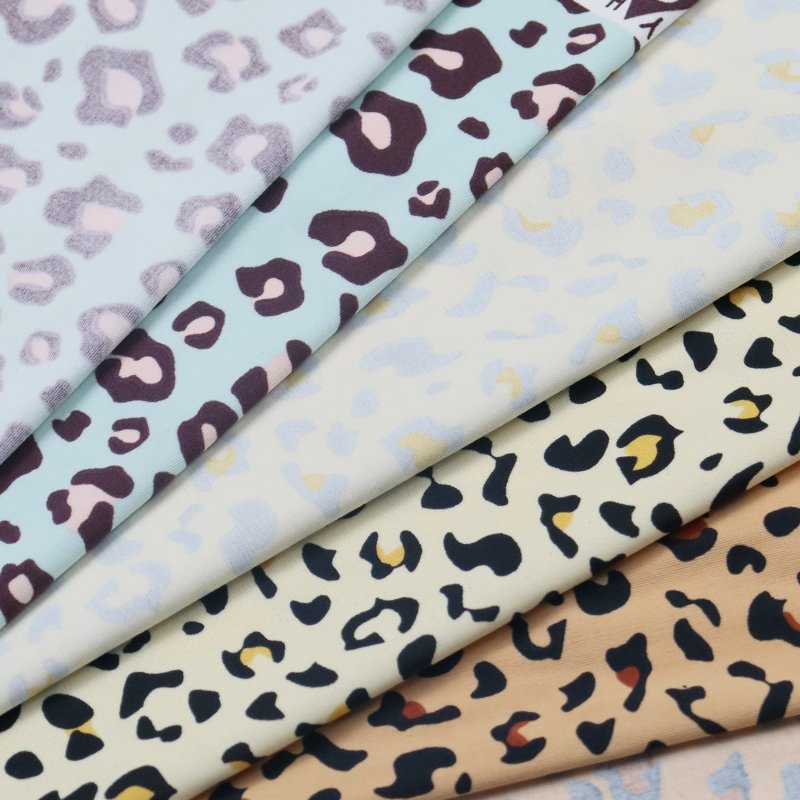 Nylon 77% Spandex 23% Weft Knitted Matte Double-sided Blue/Khaki/ Beige Printed Fabric For Swimwear/ Underwear