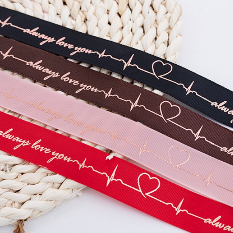 Custom printed words logo wholesale 15mm 5/8inch 20mm colorful lace wrapping ribbon gift jewelry box with printer satin ribbons