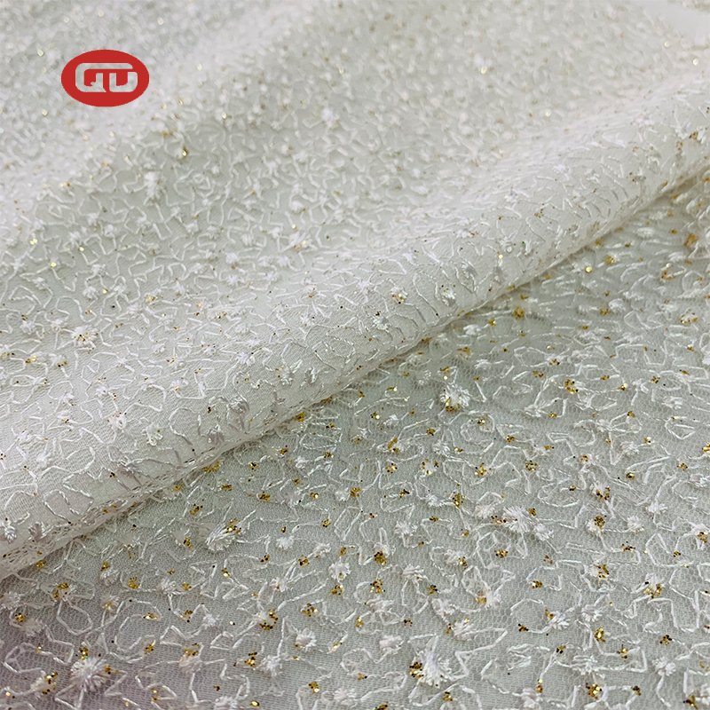 New style beautiful garment soft glitter mesh lace embroidery fabric for women garment