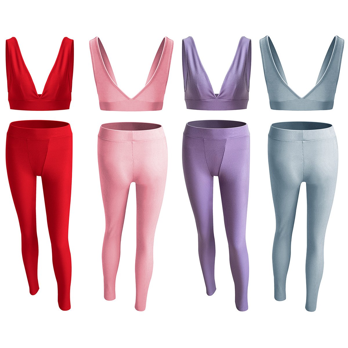 Custom Plus Size Women's Clothing Brand ribbed high waist leggings with sports bra set Casual Dresses outfit workout set