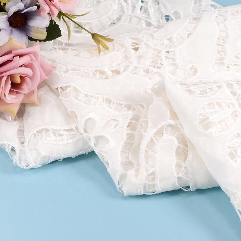 High Quality Polyester Embroidery Lace Fabric Woven Fabric For Women Dress price china wholesale indian embroidered fabric