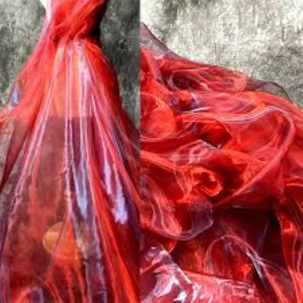 Bright Shiny Liquid Organza 100 Polyester Crinkle Chiffon Fabric For Making Dress