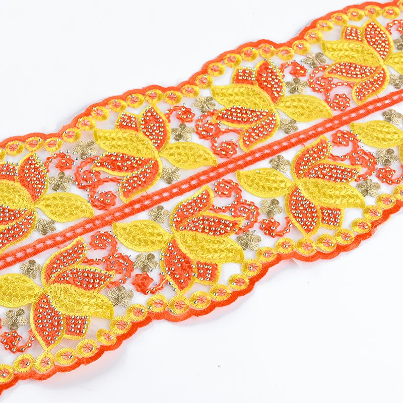 Wholesale High Quality Newly Designed Border Lace Trim Fabric Embroidery Trimmings Lace