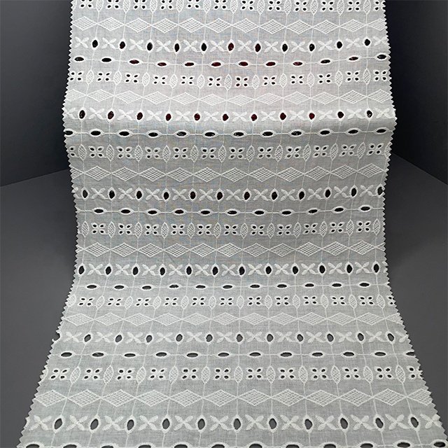 TUTON Fashion Dress White Cotton Lace Embroidery Fabric
