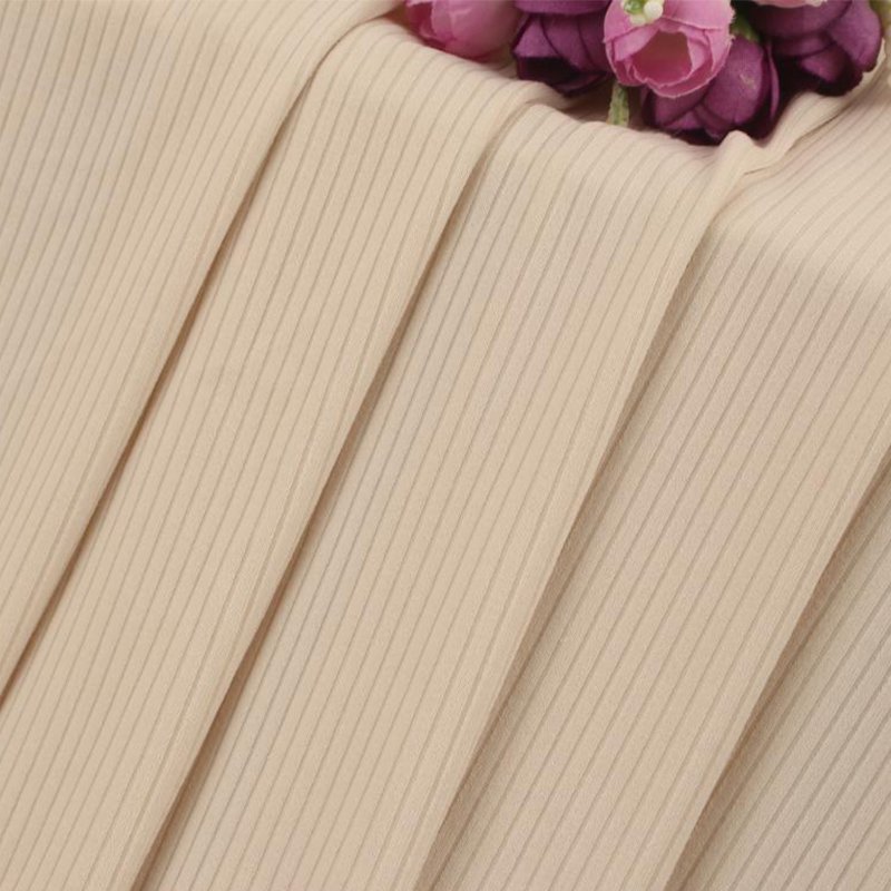 High Quality Custom Made Stretch 82% Nylon 18% Spandex Soft Knitted Ribbed Fabric Pit Stripes Fabric For Yoga Wear