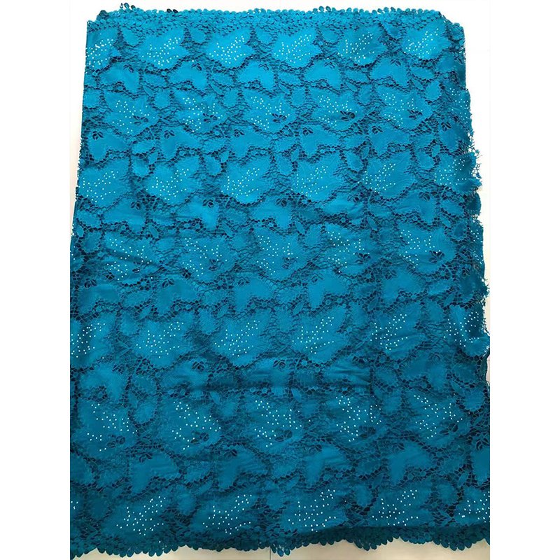 Promotion price and high quality embroidery stones guipure lace fabric garment accessories cotton cupion cord lace white