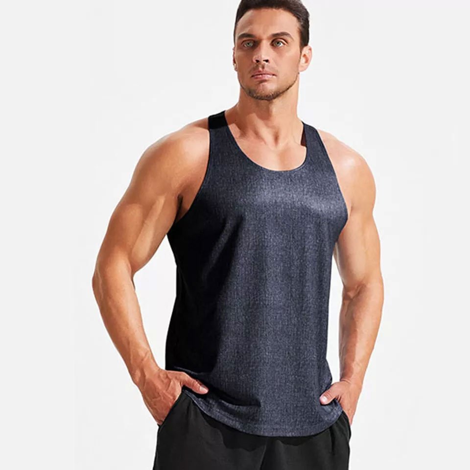 Men Gym Sleeveless singlet Vest Tank Tops Stringer Bodybuilding Muscle Sport Fitness running wear tank top