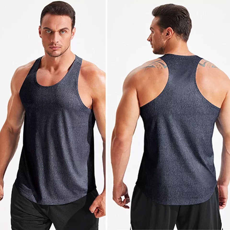 Men Gym Sleeveless singlet Vest Tank Tops Stringer Bodybuilding Muscle Sport Fitness running wear tank top