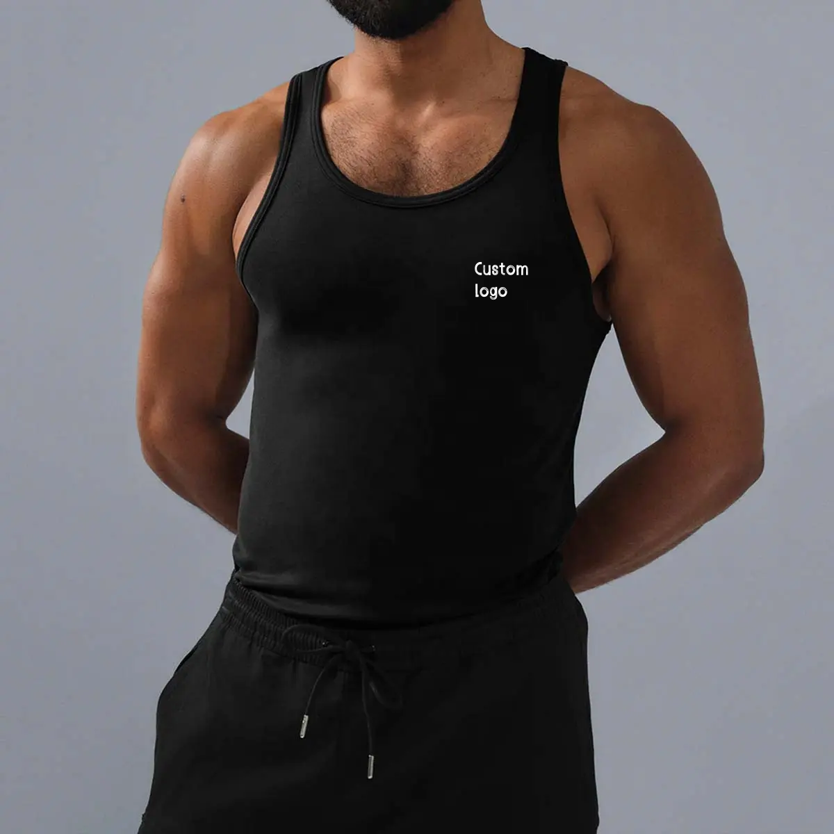 Clothing Manufacturer White ribbed vest Men's Running Slim fit gym running vest Sportswear Men's cut vest