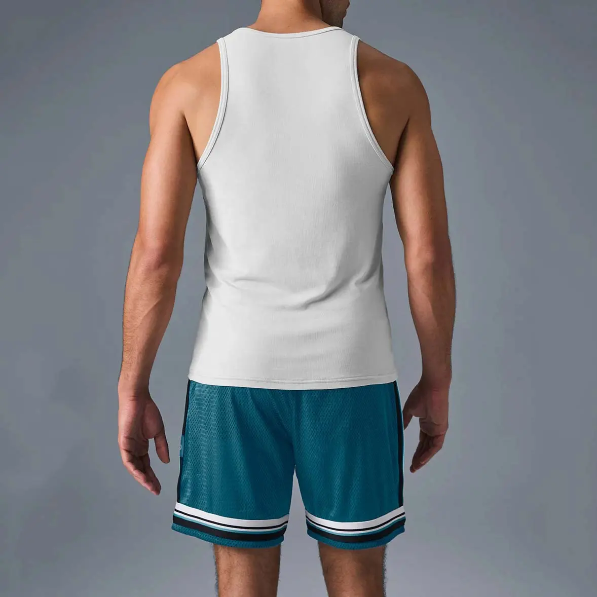 Clothing Manufacturer White ribbed vest Men's Running Slim fit gym running vest Sportswear Men's cut vest