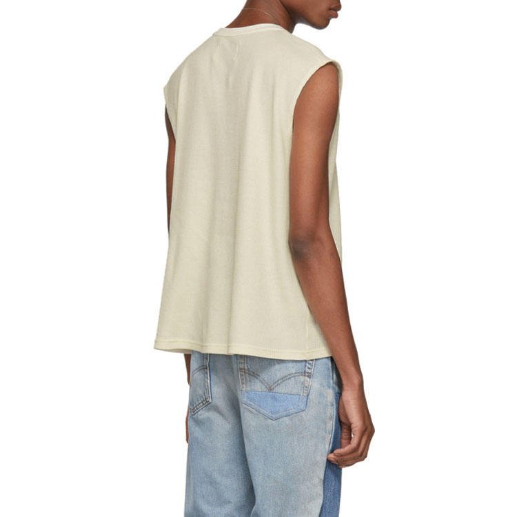 Clothing Manufacturer Rib Knit Crewneck Collar Sleeveless 100% Cotton Oversized Mens T-shirt Custom Cotton Shirt