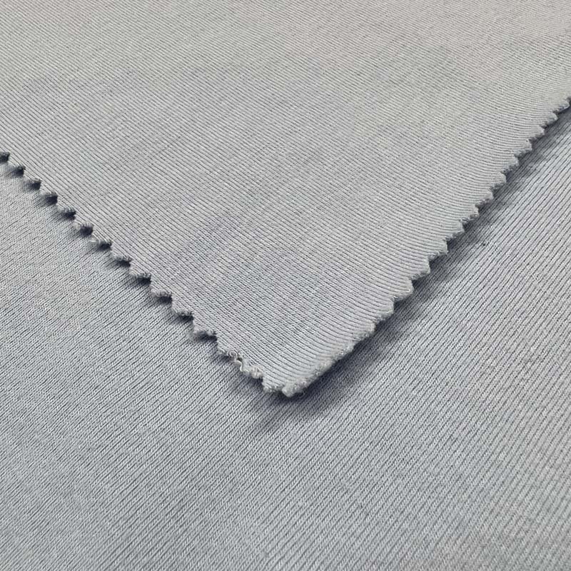 Eco Friendly Recycled Polyester Fabric 58%Cotton 37%Poly 5%Span CVC 1*1 Rib Fabric for Activewear