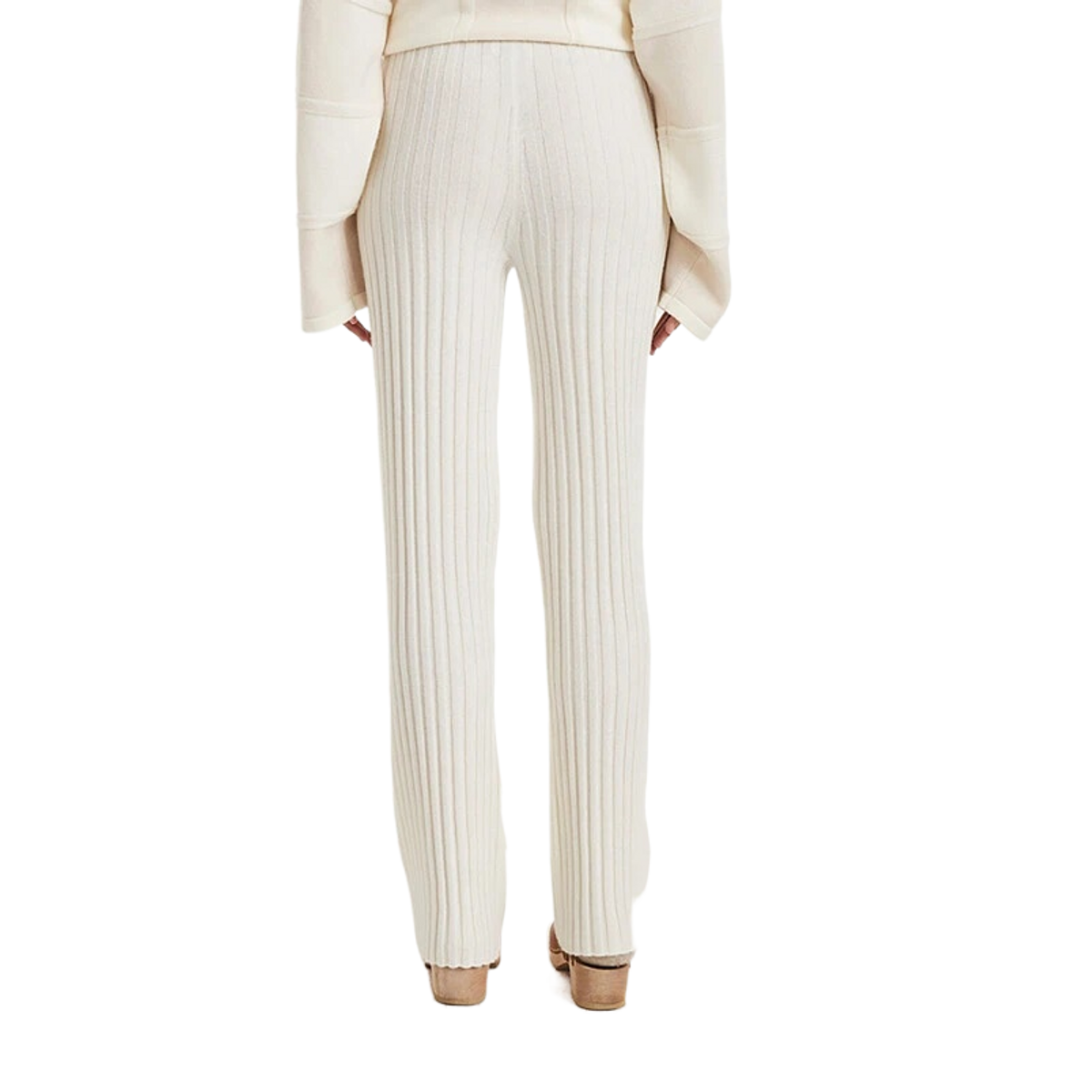 Hot Sale 100% Cashmere Women's High Waist Pants Autumn Winter Rib Knitted Casual Pants Elastic Pleats XS Color Anti-Wrinkle